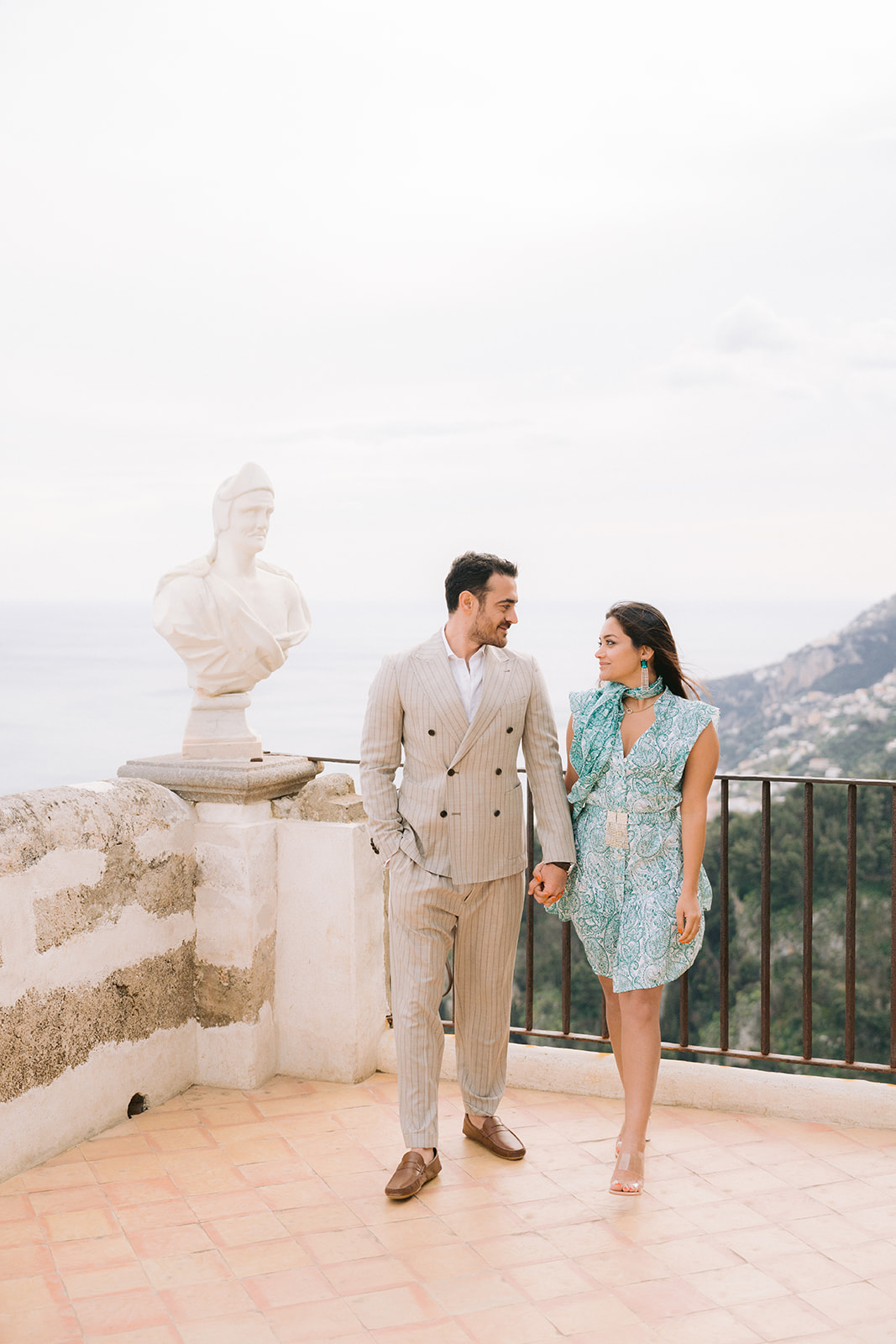 engagement photoshoot at villa cimbrone, amalfi coast
