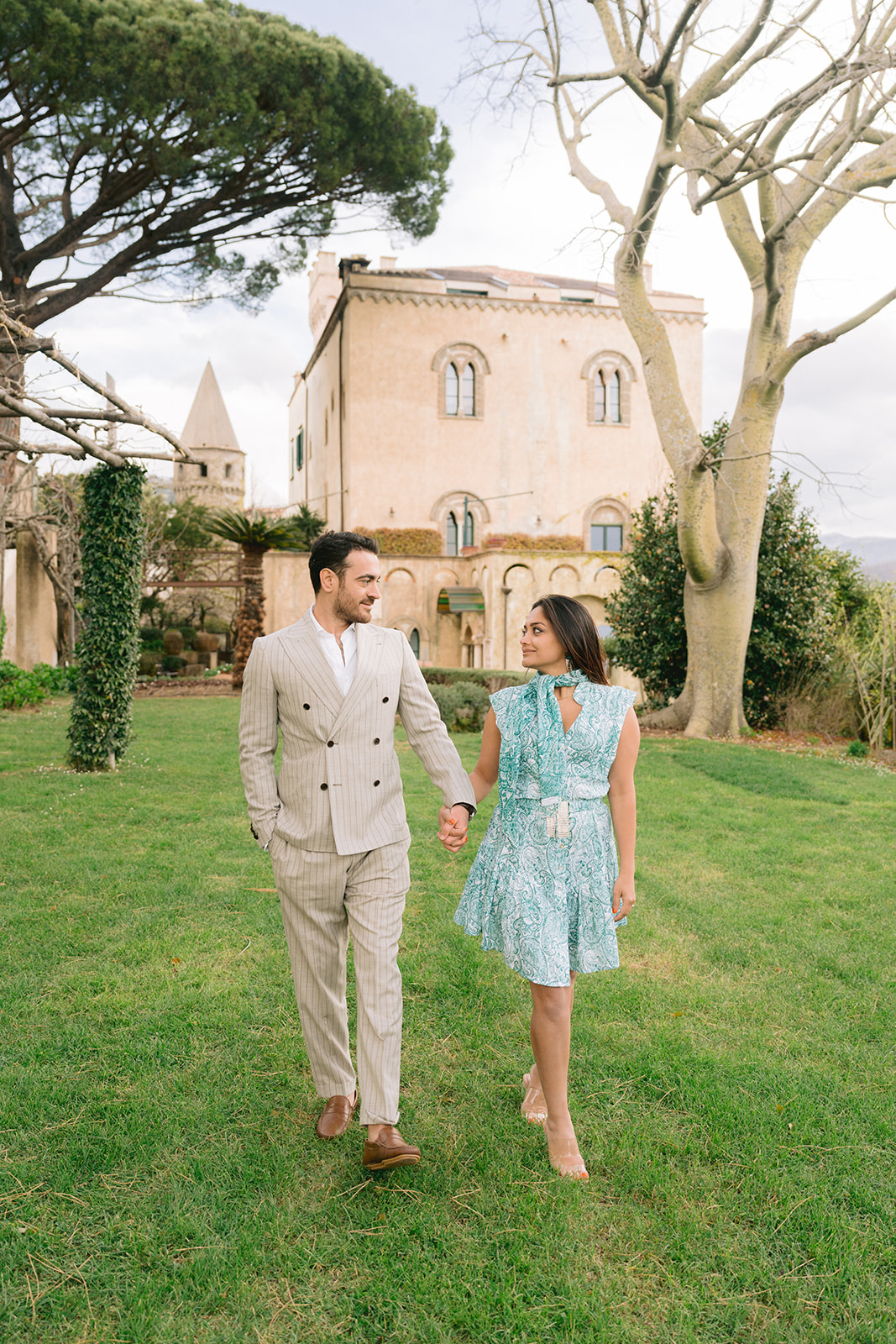luxury engagement photoshoot in villa cimbrone, amalfi coast