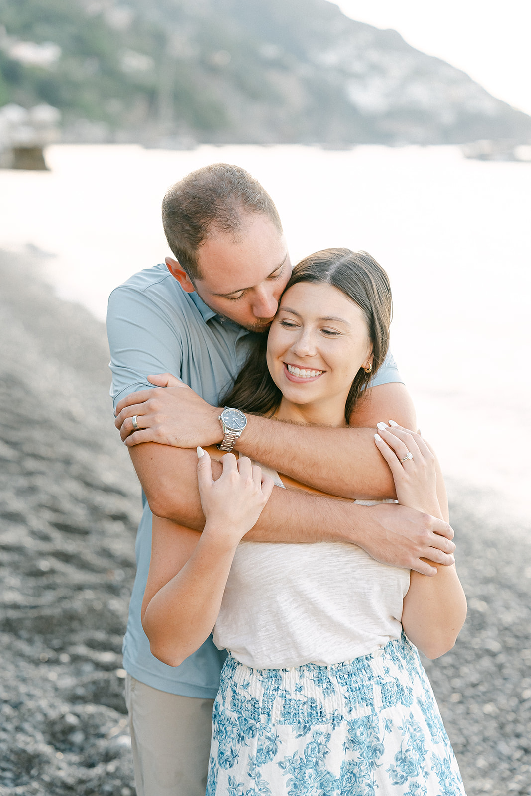 romantic engagement shoot wearing causal outfit