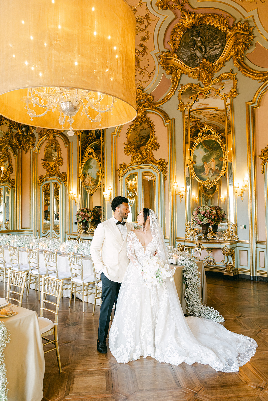 elegant wedding reception setting