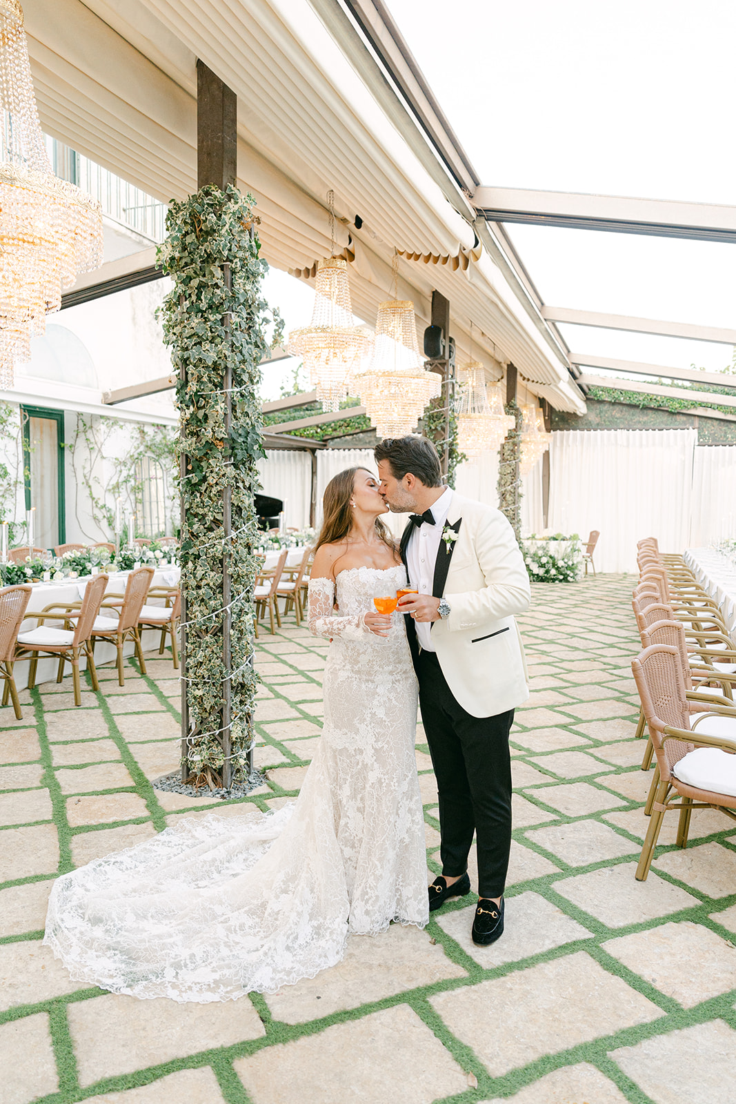 bride and groom in their wedding reception