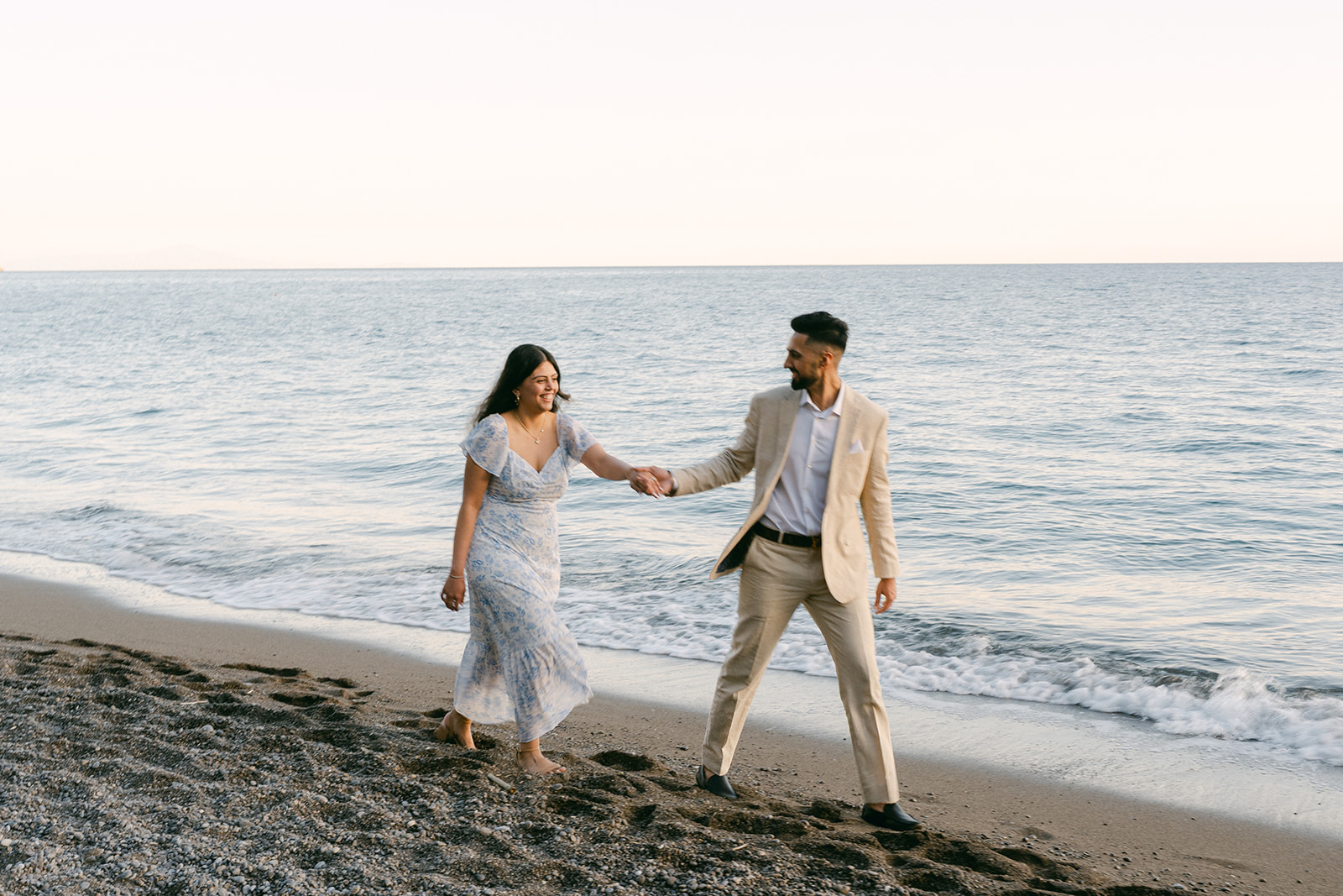 beach engagement photo in Amalfi Coast