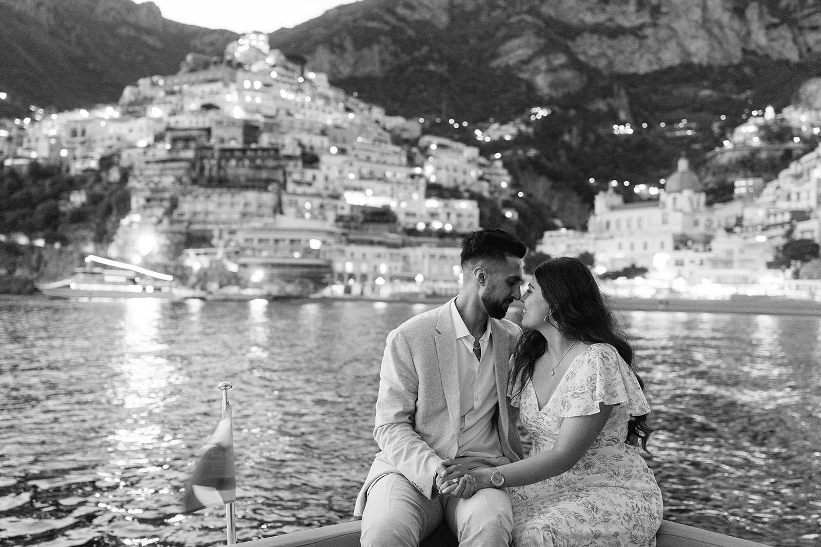 night engagement photo on a cruise