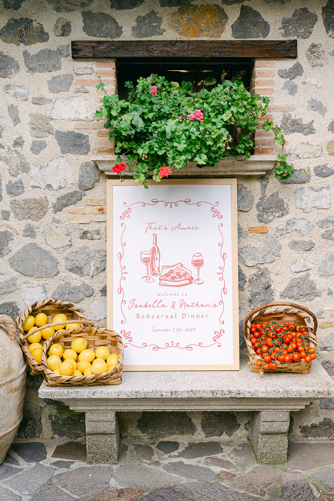 wedding decor for Italian wedding theme 