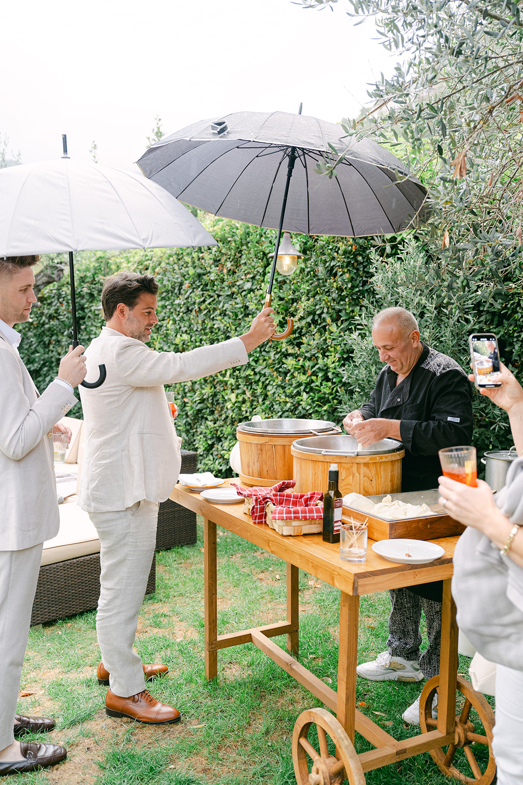 documentary photo during the rehearsal dinner 