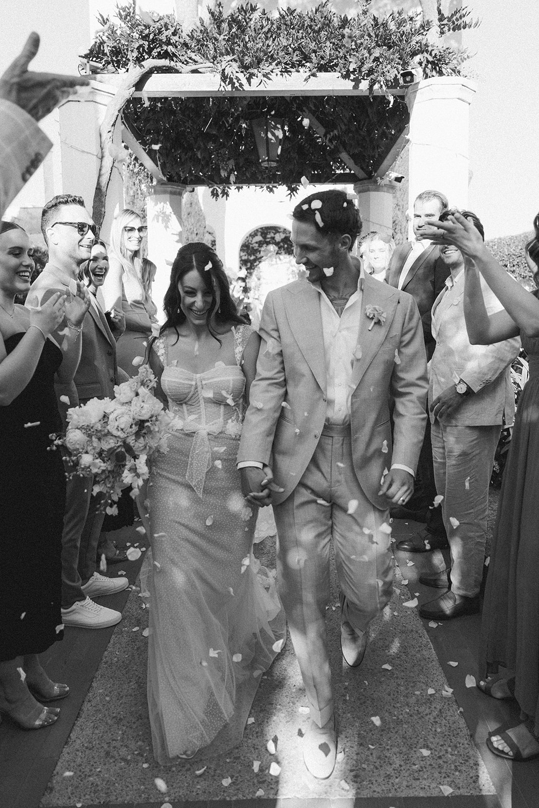 timeless wedding photo of bride and groom during wedding ceremony