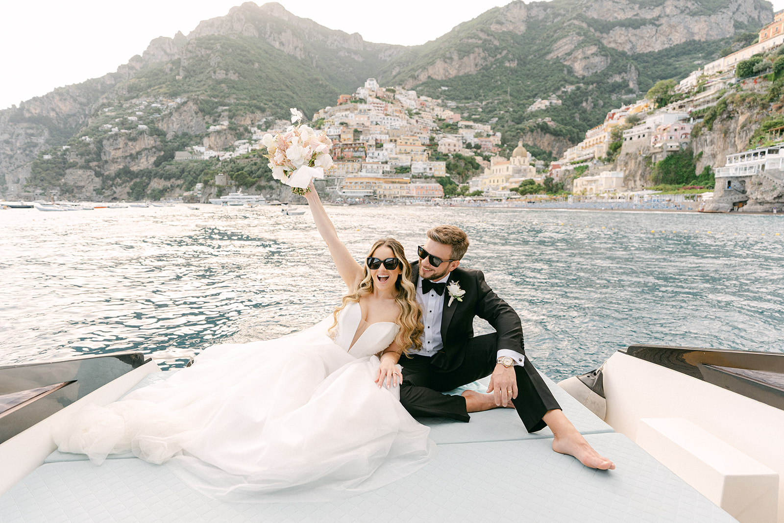 boat elopement in Positano
