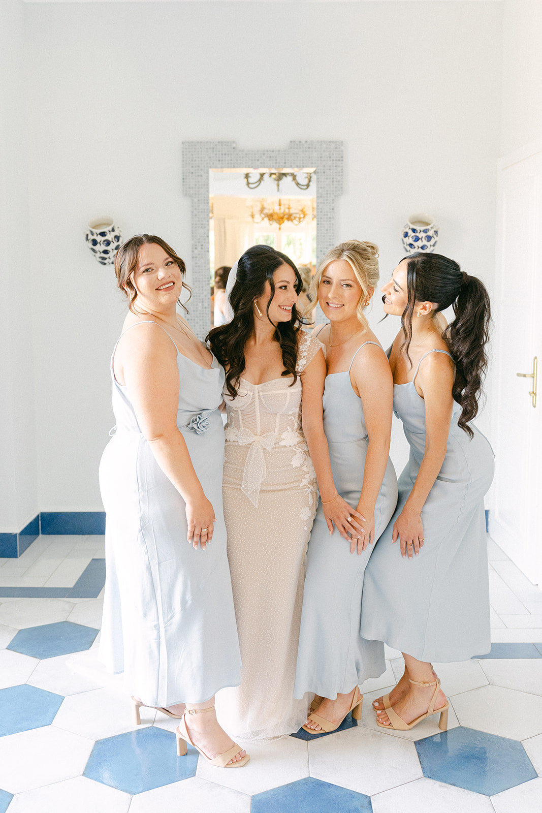 getting ready with bridesmaids