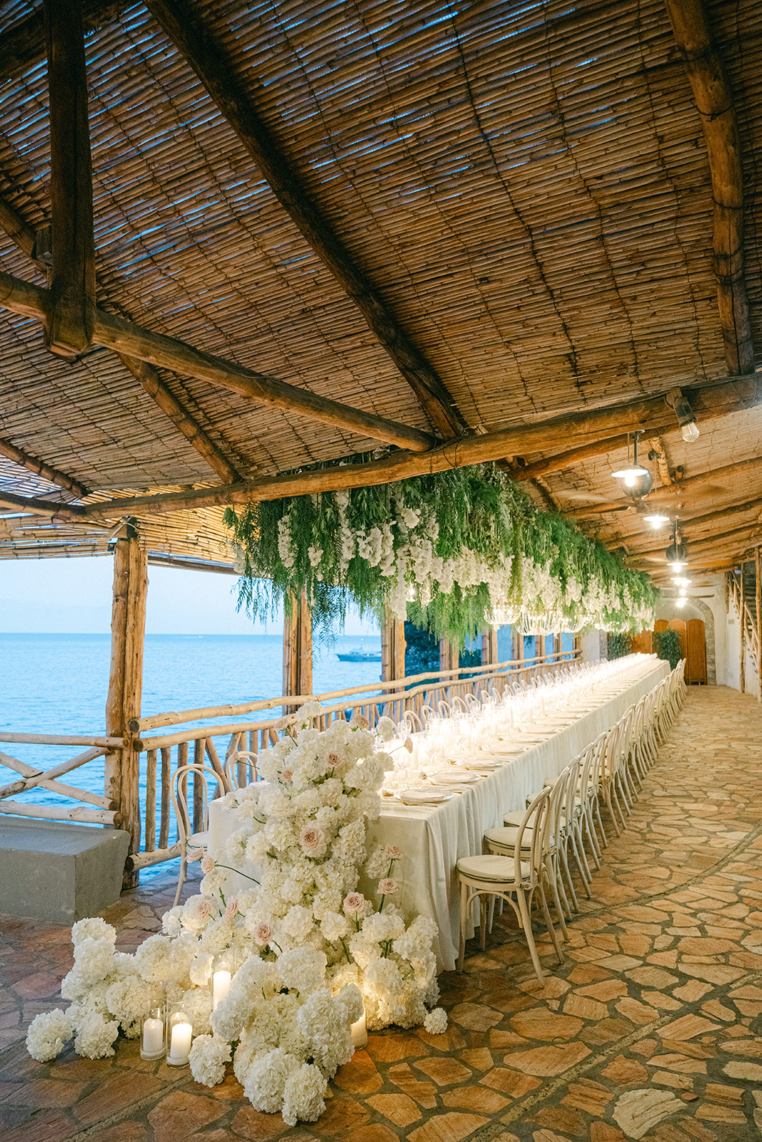 Andrea Gallucci - Destination Wedding Photographer- Amalfi Coast Positano Santorini Barcellona Rome Ravello Paris New York Romantic Italian coastal wedding with candlelit dinner table