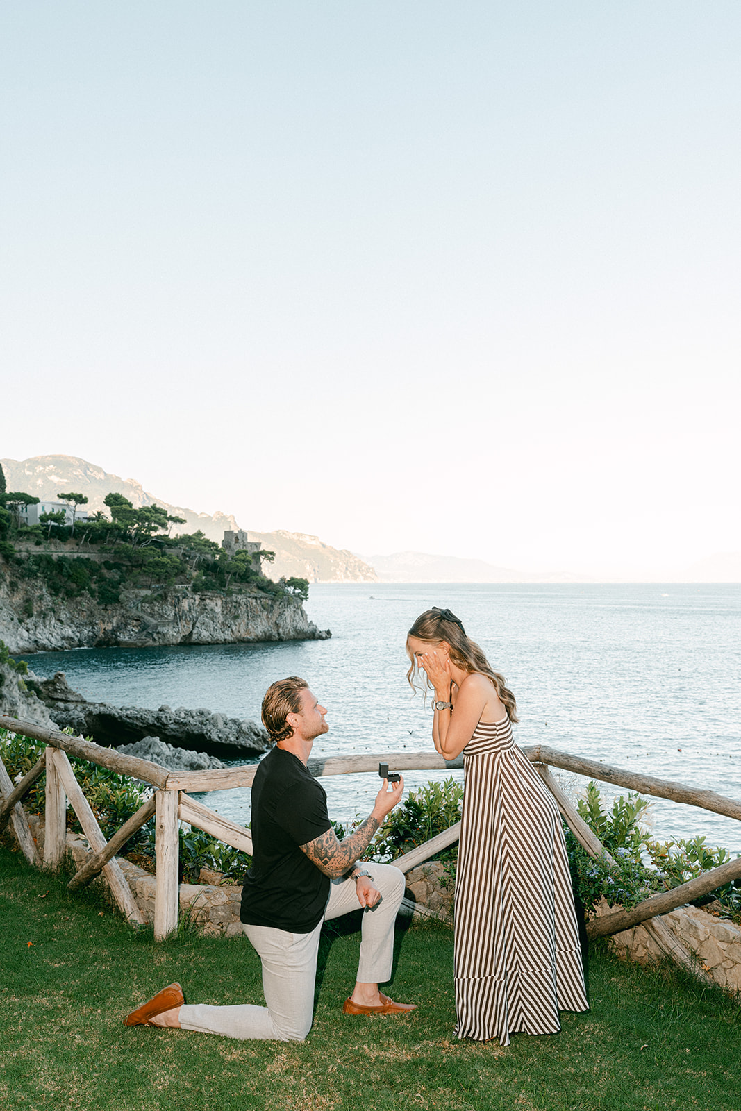 Natural candid moments during Amalfi Coast proposal session