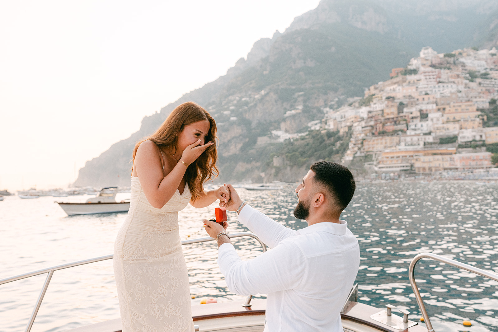 Coastal idea for surprise proposal on the Amalfi Coast on a boat