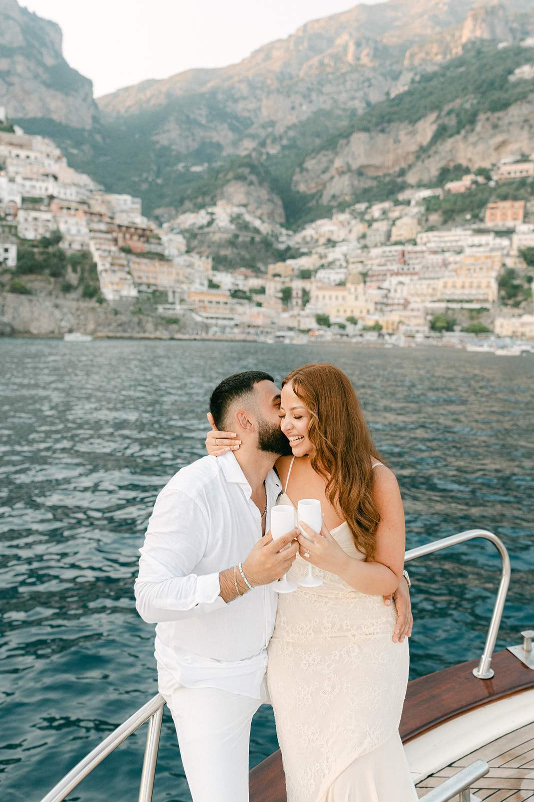 Proposal photography session along the Amalfi Coast on a yacht