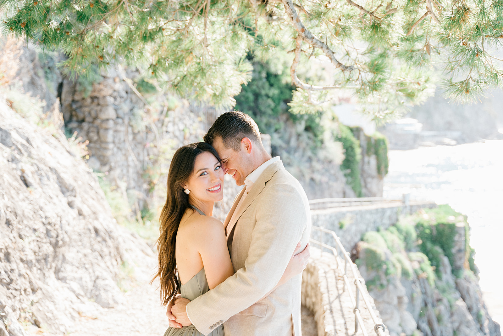 Andrea Gallucci - Destination Wedding Photographer- Amalfi Coast Positano Santorini Barcellona Rome Ravello Paris New York Engagement photoshoot on a scenic Amalfi Coast terrace overlooking the sea