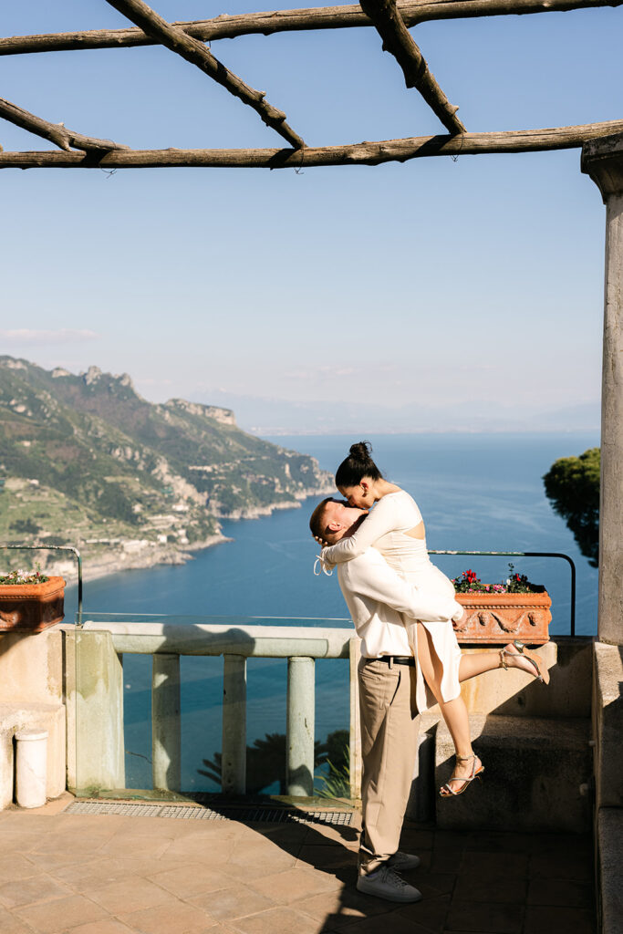 Andrea Gallucci - Destination Wedding Photographer- Amalfi Coast Positano Santorini Barcellona Rome Ravello Paris New York Surprise proposal idea in Positano with candid engagement photos