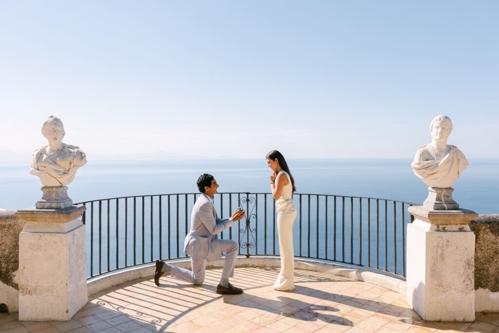 Andrea Gallucci - Destination Wedding Photographer- Amalfi Coast Positano Santorini Barcellona Rome Ravello Paris New York Surprise proposal at the Terrace of Infinity in Villa Cimbrone
