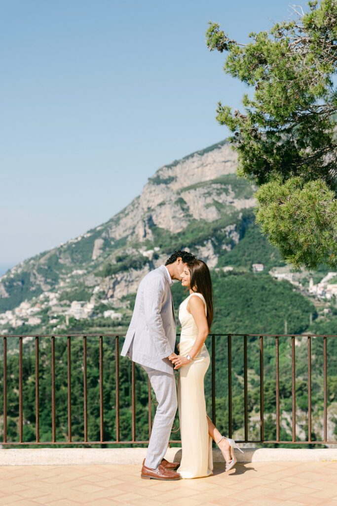 Andrea Gallucci - Destination Wedding Photographer- Amalfi Coast Positano Santorini Barcellona Rome Ravello Paris New York Couple celebrating proposal at the Terrace of Infinity